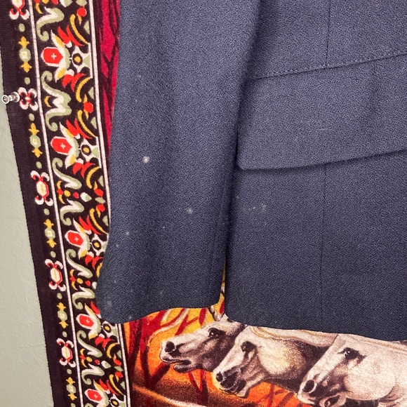 🗝️ Vintage Evan Picone Navy Blue Wool Blazer Size 12 USA Made Classic Jacket - Picture 3 of 8